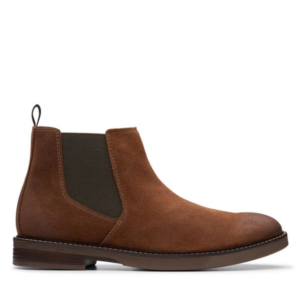 Clarks Mens Paulson Up Chelsea Boots Dark Brown | CA-7024953